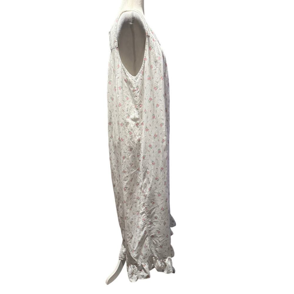 Laura Ashley Vintage Floral Nightgown Soft Cotton, Ruffle Hem XL Made in USA - Picture 4 of 5
